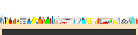 Back to school. School accessories. Web bannerの写真素材
