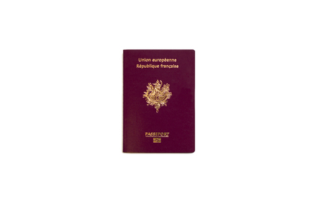 French passport on white backgroundのeditorial素材
