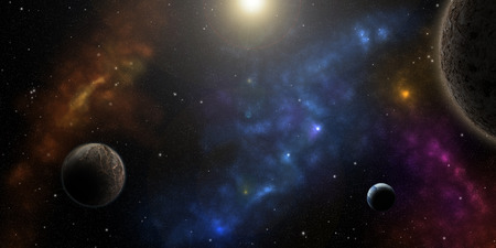 Cosmos, nebulas, stars and planets. Sci-Fi backgroundの写真素材