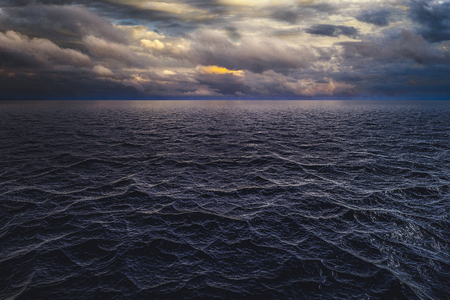 Dramatic sky over the seaの写真素材