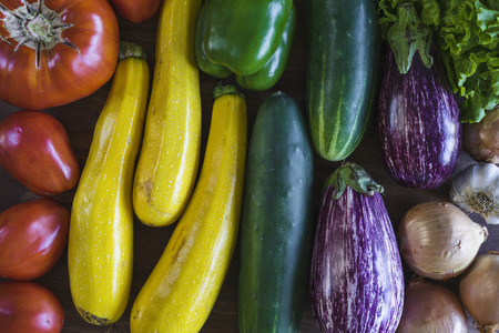 Fresh vegetables from my gardenの写真素材