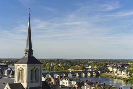 View of Saumur city, France