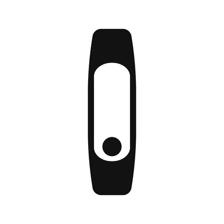 silhouette of fitness tracker, smartwatch isolated on white background, icon vector illustrationのイラスト素材