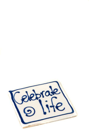 mosaic message on isolated backgroundの写真素材