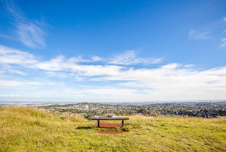 The view point of Auckland's city view from Mount Eden.の写真素材