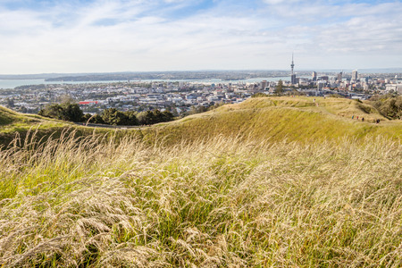 The view point of Auckland's Skyline from Mount Eden.の写真素材