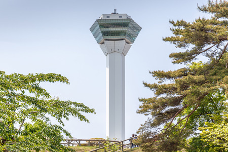 Hakodate, Hokkaido, Japan- June 9, 2016. Goryokaku tower observatory. Japan was originally a star fort designed in 1855.のeditorial素材