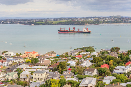 Auckland, New Zealand- December 6, 2013. View point of Mount Victoria reserve, Devonport, Auckland, New Zealand.のeditorial素材