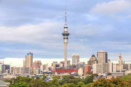 Auckland, New Zealand- December 9, 2013. Auckland sky tower is the tallest structure in Southern...