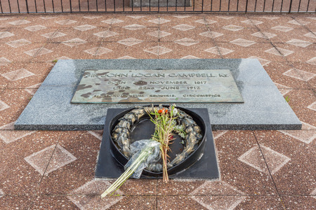 Auckland in New Zealand- December 1, 2013. Sir John Logan Campbell memorial at one tree hill in Auckland.のeditorial素材