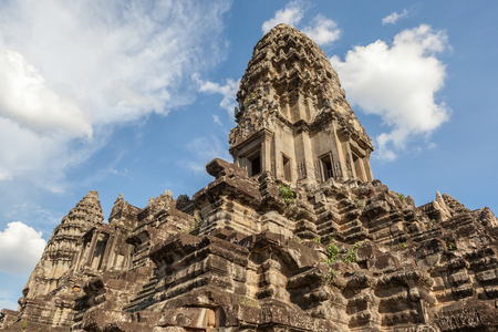 The UNESCO world heritage and landmark bayon temple Angkor Wat in Siem Reap, Cambodia.の写真素材