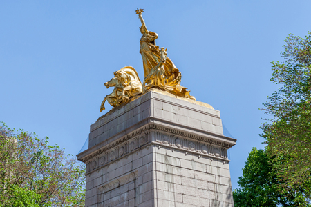 New York, USA- May 20, 2014. The USS Maine National Monument On Columbus Circle Near Central Park in New York, USA.のeditorial素材