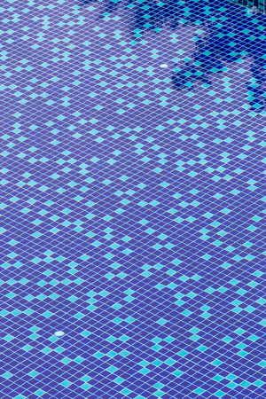 Clear blue swimming pool and trees shadow reflected on surface water, vacation and relaxation background.の写真素材