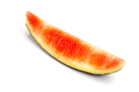 Leftover sweet watermelon rind isolated on white background, fruits and vitamin concept.の写真素材