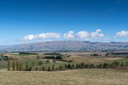 Geraldine Fairlie Lookout point on Highway 79, Canterbury, New Zealand South Islandの写真素材