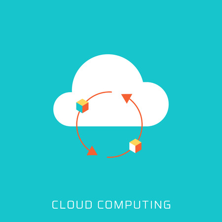 Cloud Computing flat style, colorful, vector icon for info graphics, websites, mobile and print media.のイラスト素材