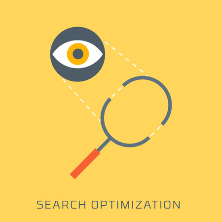 Search Optimization, flat style, colorful, vector icon for info graphics, websites, mobile and print media.のイラスト素材