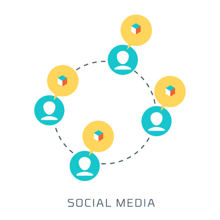 Social Media, flat style, colorful, vector icon for info graphics, websites, mobile and print media.のイラスト素材