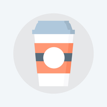Coffee, flat style colorful, vector icon for info graphics, websites, mobile and print media.のイラスト素材