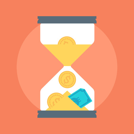 Hourglass flat style colorful, vector icon for info graphics, websites, mobile and print media.
