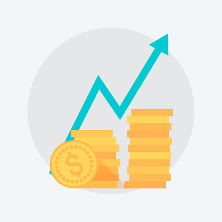 Business Growth flat style, colorful, vector icon for info graphics, websites, mobile and print  media.のイラスト素材