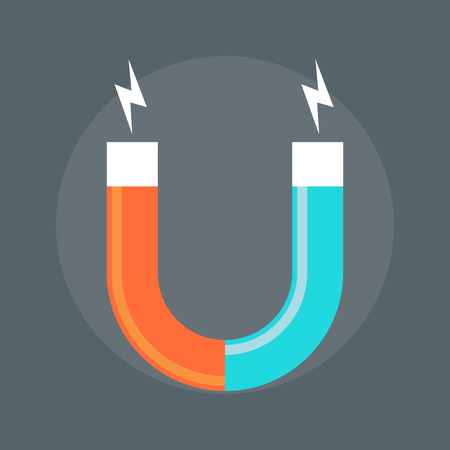 Magnet, flat style colorful, vector icon for info graphics, websites, mobile and print  media.のイラスト素材