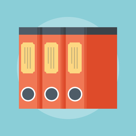 Documents Database flat style colorful vector icon for info graphics websites mobile and print media.のイラスト素材