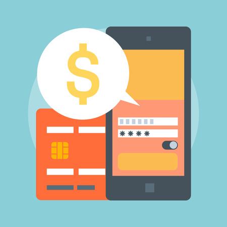 Payment Methods Flat style colorful vector icon for info graphics websites mobile and print media.のイラスト素材