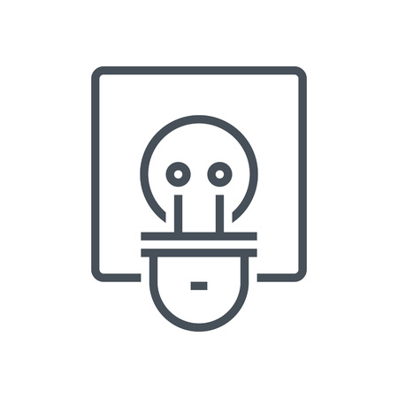 Electric plug icon suitable for info graphics, websites and print media and  interfaces. Line vector icon.のイラスト素材