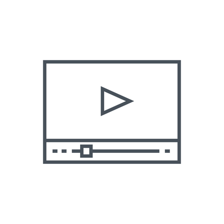 Video tutorials icon suitable for info graphics, websites and print media and  interfaces. Line vector icon.のイラスト素材