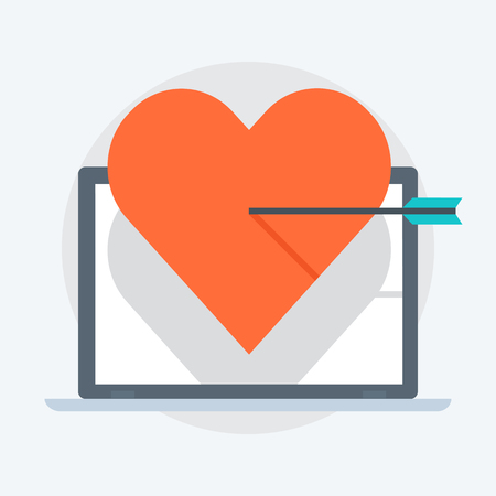 Heart flat style, colorful, vector icon for info graphics, websites, mobile and print media.のイラスト素材