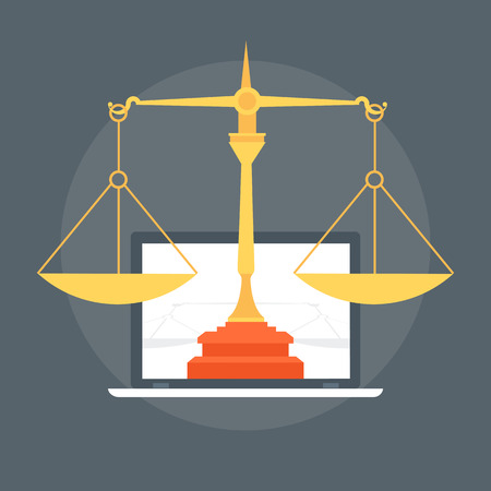 Law Flat style colorful, vector icon for info graphics, websites, mobile and print media.のイラスト素材