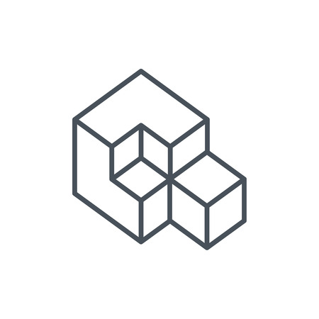 Three dimensional modelling icon suitable for info graphics, websites and print media and  interfaces. Line vector icon.のイラスト素材