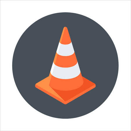 Cone, under construction flat style colorful, vector icon for info graphics, websites, mobile and print media.のイラスト素材