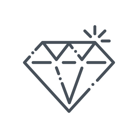 Diamond, premium quality icon suitable for info graphics, websites and print media and  interfaces. Hand drawn style, line, vector icon.のイラスト素材