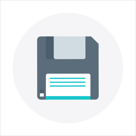 Floppy theme, flat style, colorful, vector icon set for info graphics, websites, mobile and print media.のイラスト素材