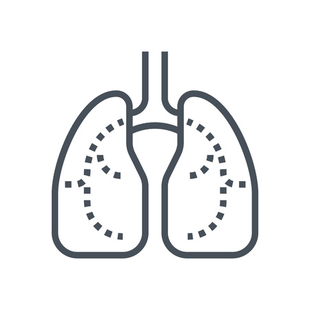 Lungs icon suitable for info graphics, websites and print media and  interfaces. Line vector icon.のイラスト素材