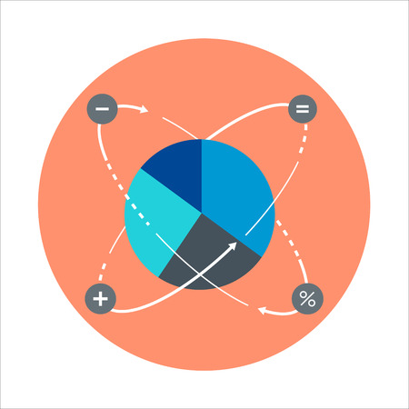 Analysis theme, flat style, colorful, vector icon for info graphics, websites, mobile and print media.のイラスト素材