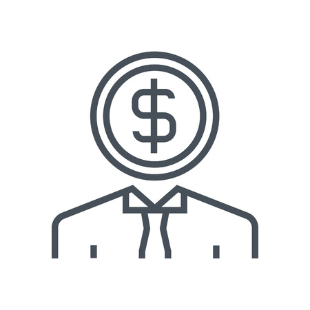 Employee wages icon suitable for info graphics, websites and print media. Colorful vector, flat icon, clip art.のイラスト素材