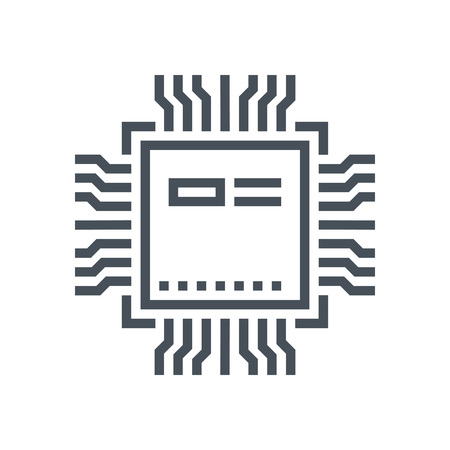 Hardware, processor icon suitable for info graphics, websites and print media and  interfaces. Line...