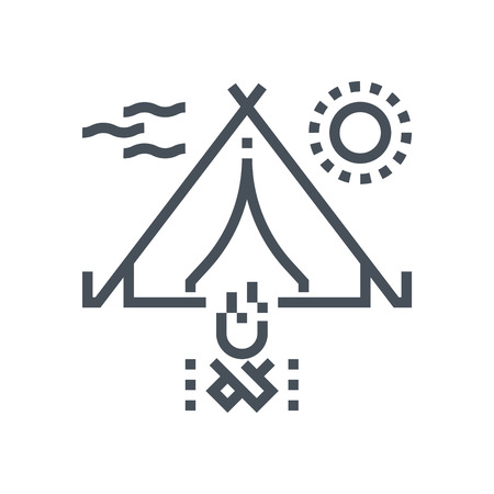 Camping icon suitable for info graphics, websites and print media and  interfaces. Line vector icon.のイラスト素材