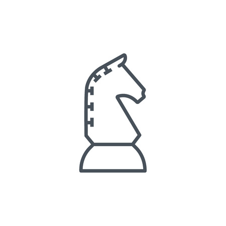 Chess knight, strategy icon suitable for info graphics, websites and print media and  interfaces. Line vector icon.のイラスト素材