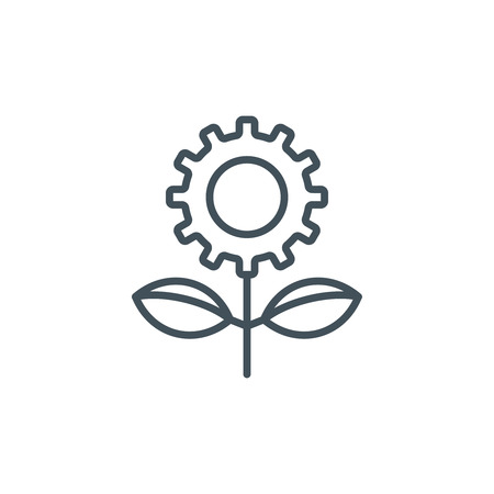 Green technology icon suitable for info graphics, websites and print media and  interfaces. Line vector icon.のイラスト素材