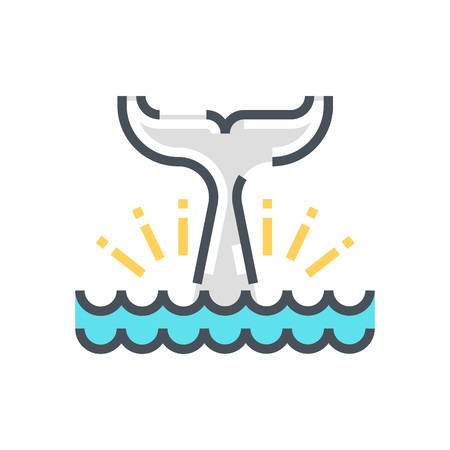 Whale tale icon suitable for info graphics, websites and print media and  interfaces. Line vector icon.のイラスト素材