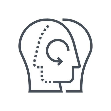 Share knowledge icon suitable for info graphics, websites and print media and  interfaces. Line vector icon. Human face, head, line vector icon.のイラスト素材