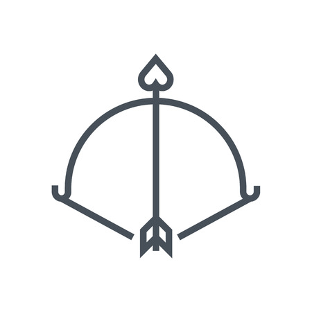 Valentines day, archery icon suitable for info graphics, websites and print media. Vector, flat icon, clip art.のイラスト素材