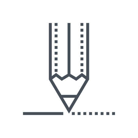 Pencil icon suitable for info graphics, websites and print media and  interfaces. Line vector icon.のイラスト素材