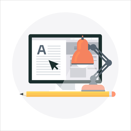 Studio, freelance flat style, colorful, vector icon for info graphics, websites, mobile and print media.のイラスト素材