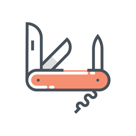 Multi knife icon suitable for info graphics, websites and print media and  interfaces. Line vector icon.のイラスト素材