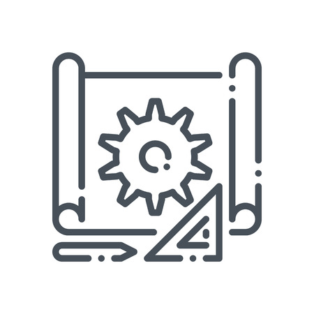 Prototyping icon suitable for info graphics, websites and print media and  interfaces. Hand drawn style, pixel perfect line vector icon.のイラスト素材